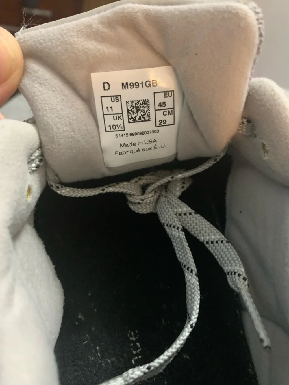 New Balance 991 Light Gray & White Athletic Sneakers - Picture 2 of 10